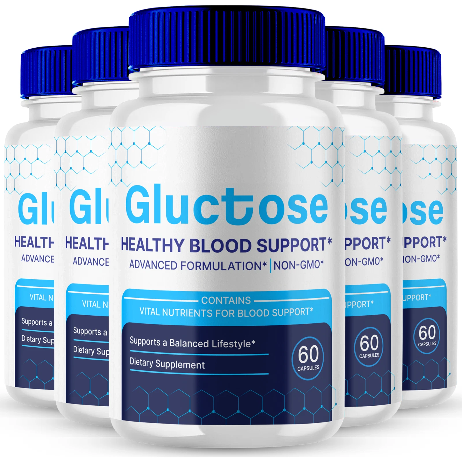 (5 Pack) Gluctose Blood Sugar Support - Natural Glucose Blood Supplement Pills