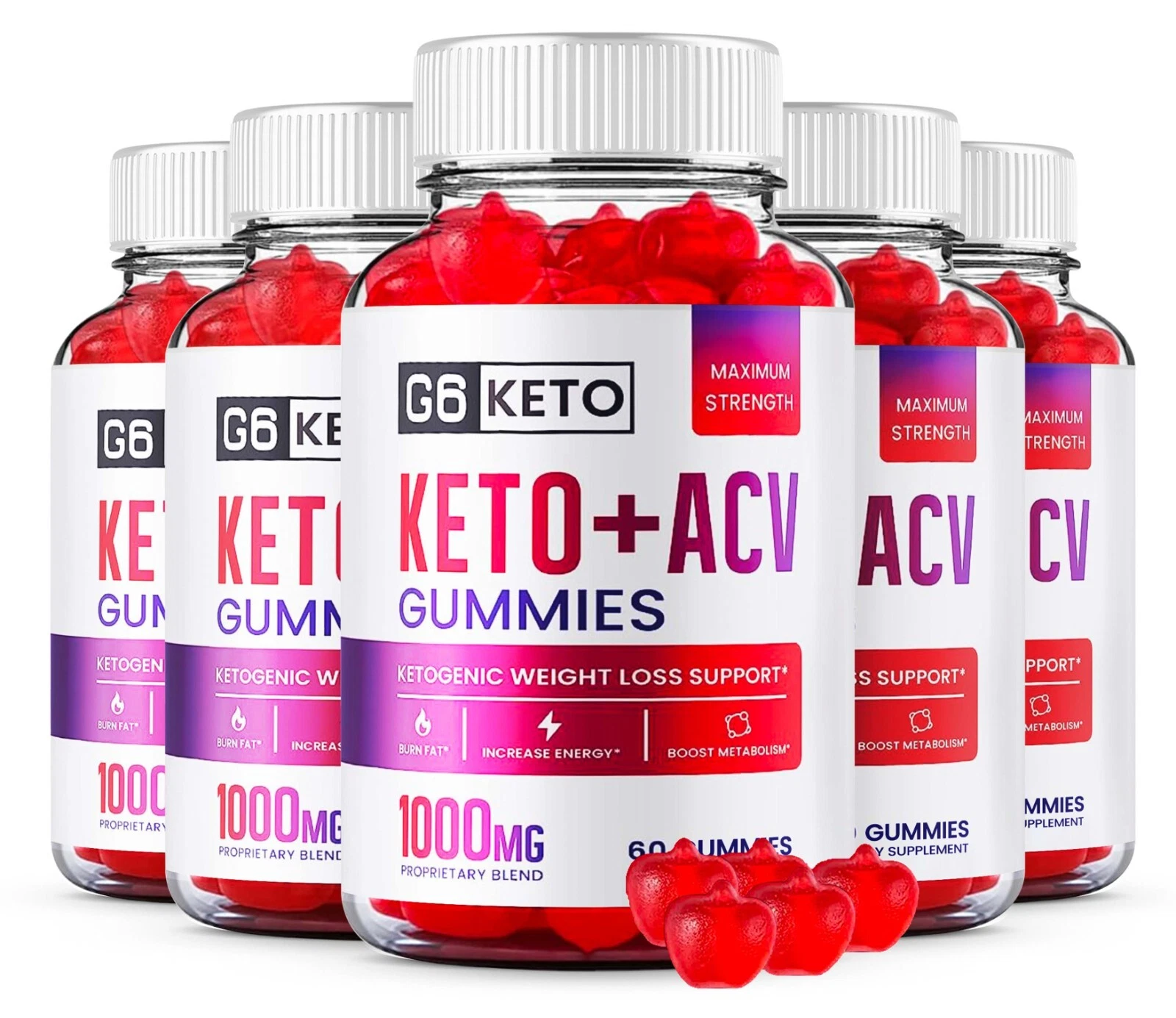 G6 Keto ACV Gummies Weight Management Support Supplement (300 Gummies) 5-Pack