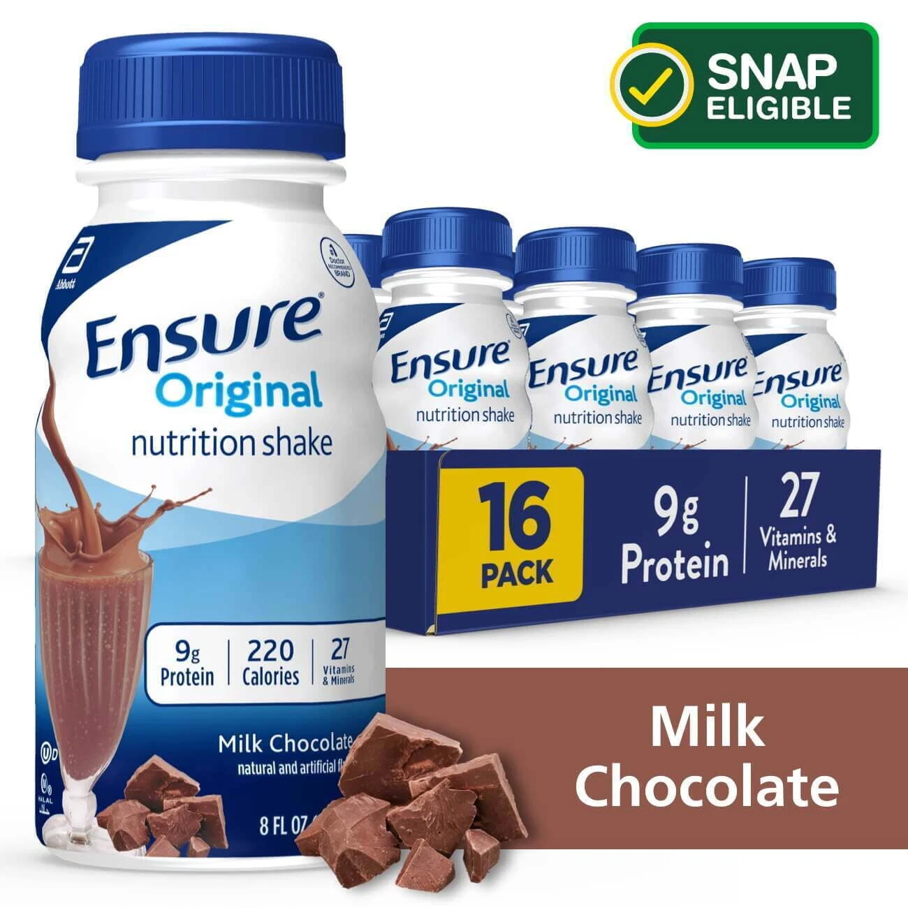 Original Meal Replacement Nutrition Shake, Milk Chocolate, 8 fl oz, 16 Count