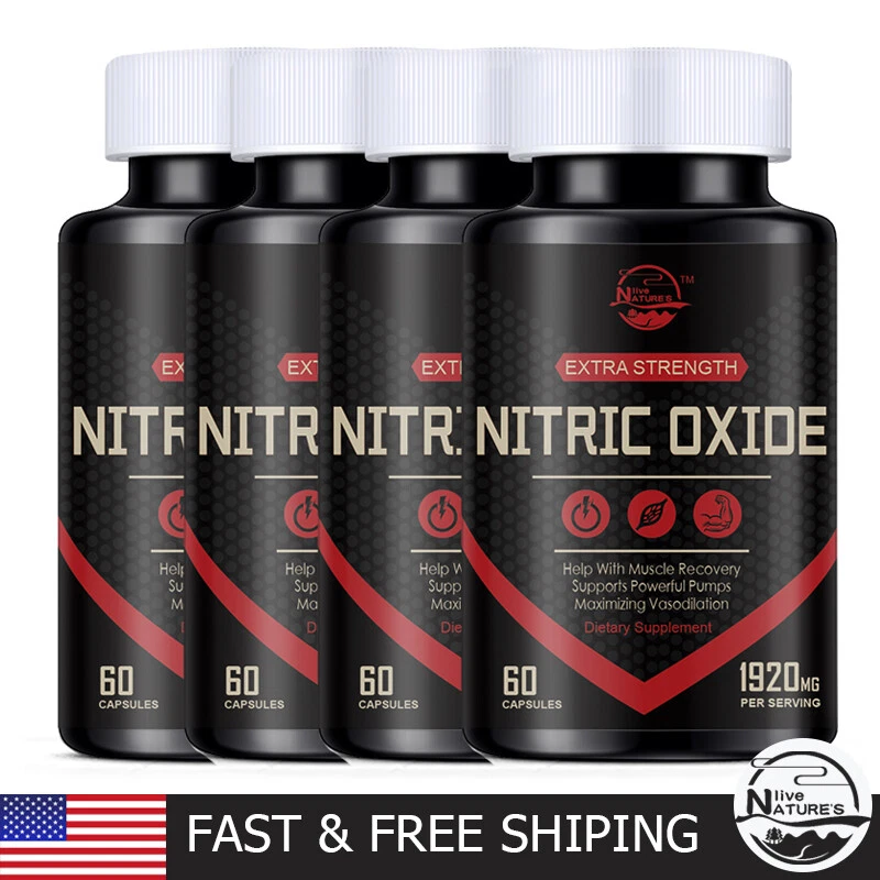Nitric Oxide Booster Capsules - L-Arginine, L-Citrulline 1920mg Muscle Support
