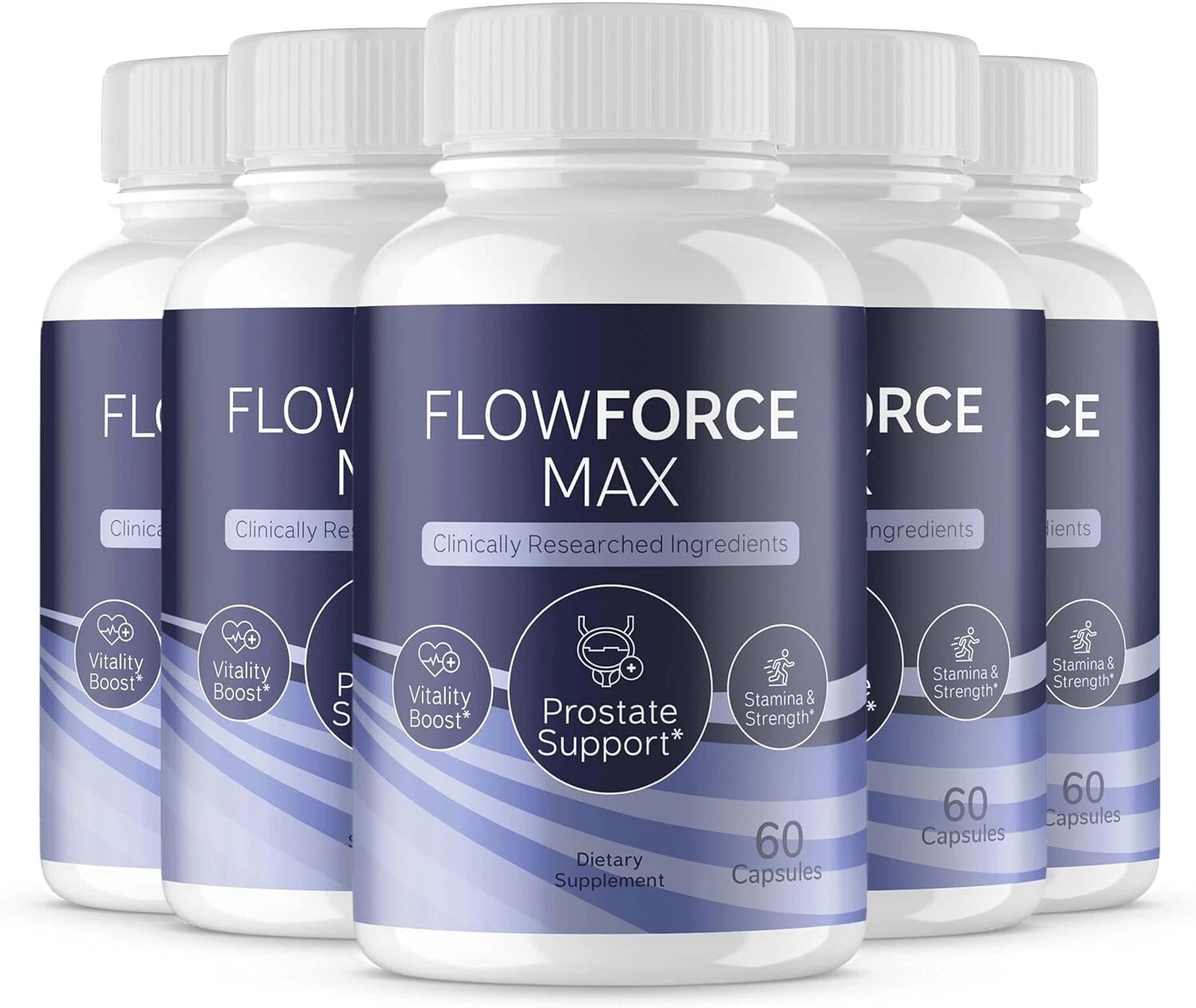 (5 Pack) Flow Force Max - Vegan, Male Vitality Supplement Pills - 300 Capsules