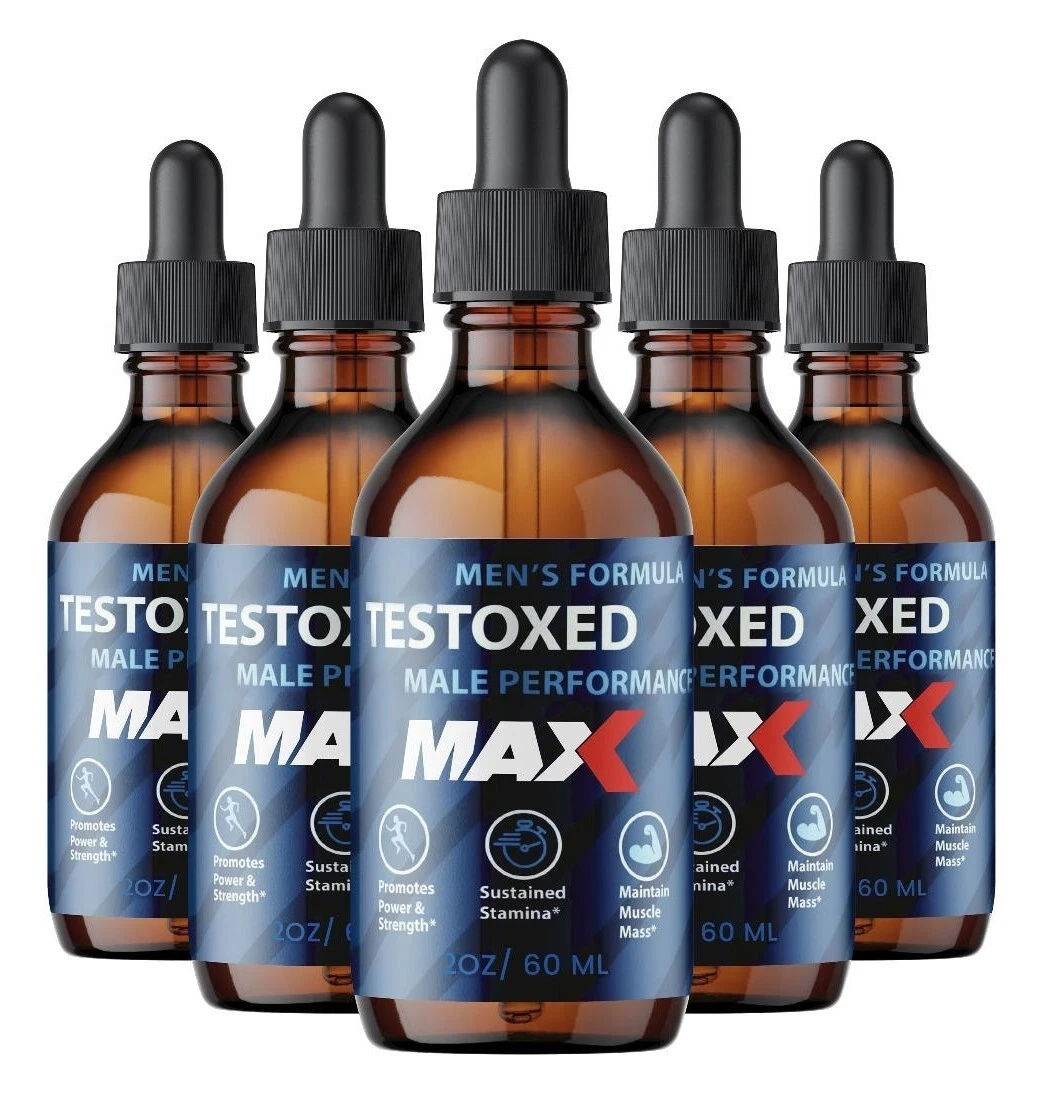 (5 Pack)Testoxed Male MAX Vitality Drops - Enhanced Endurance and Muscle Support