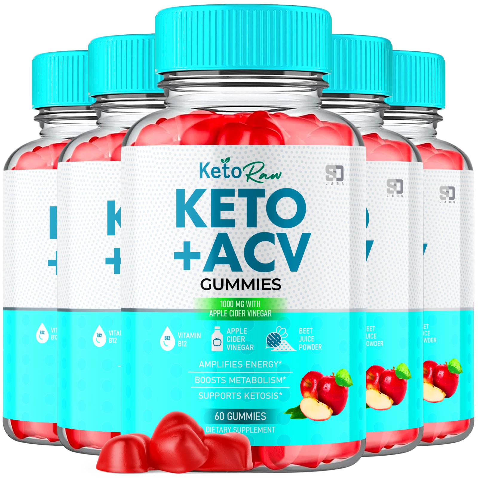 (5 Pack) Keto Raw Keto Gummies, Keto Raw ACV Keto+ Weight Loss (300 Gummies)