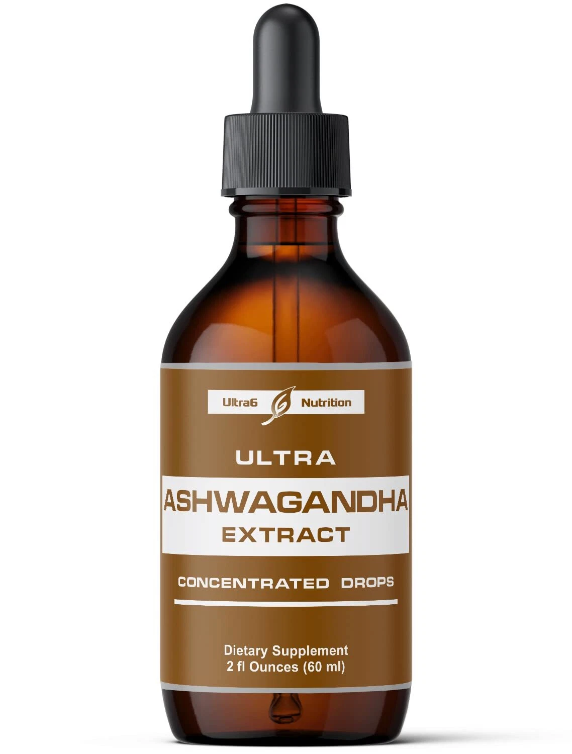 Ultra6 Nutrition Ashwagandha Liquid Drops - Organic Ashwagandha Supplements w...