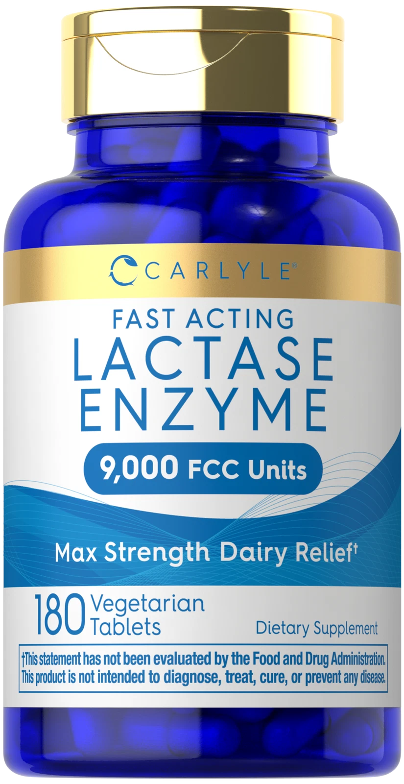 Lactase Enzyme Pills | 180 Tablets | Fast Acting Dairy Relief | by Carlyle