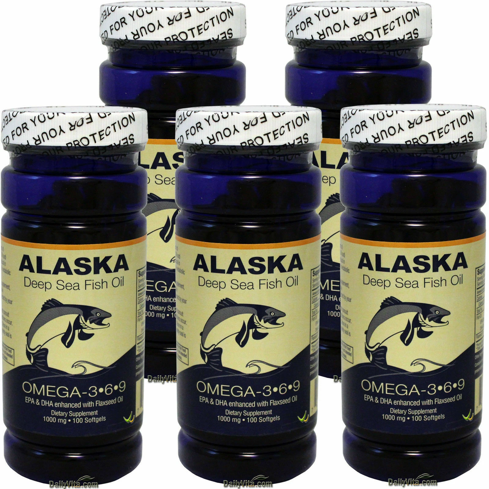 5 x NCB Omega 3 6 9 Flaxseed Oil 100 Softgels Heart Health MADE IN USA