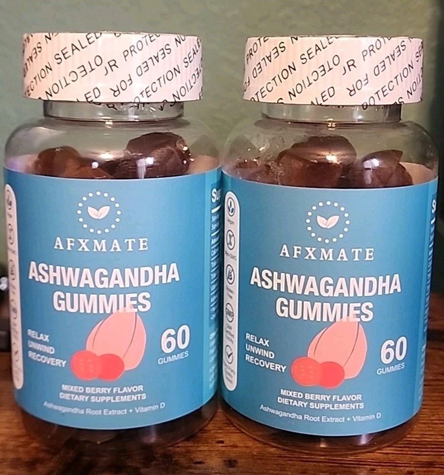 Ashwagandha & Vitamin D Gummies – 120 Count, Non-GMO, Sugar-Free