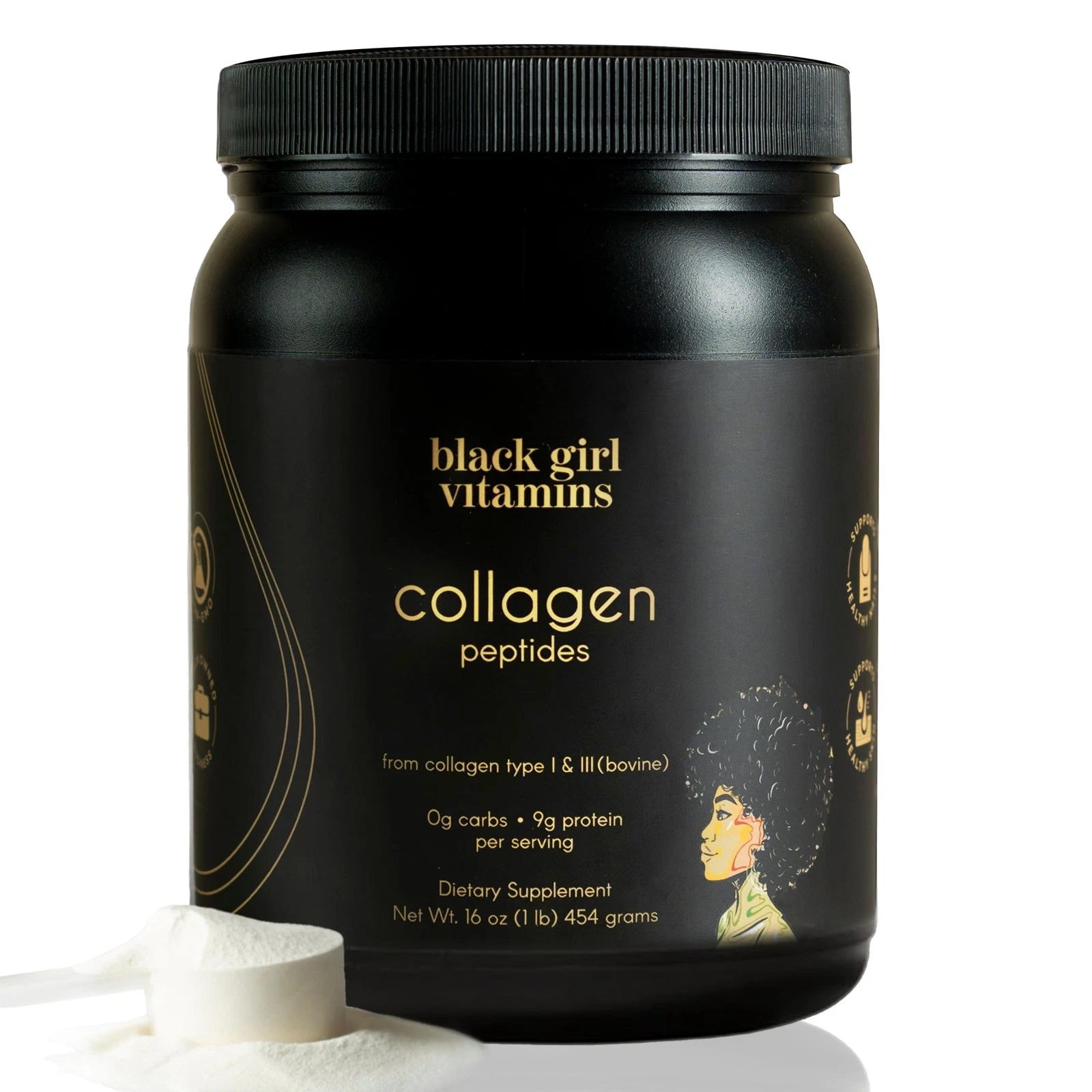 Black Girl Vitamins | Collagen Peptides Powder - Collagen for Skin, Hair & Nails