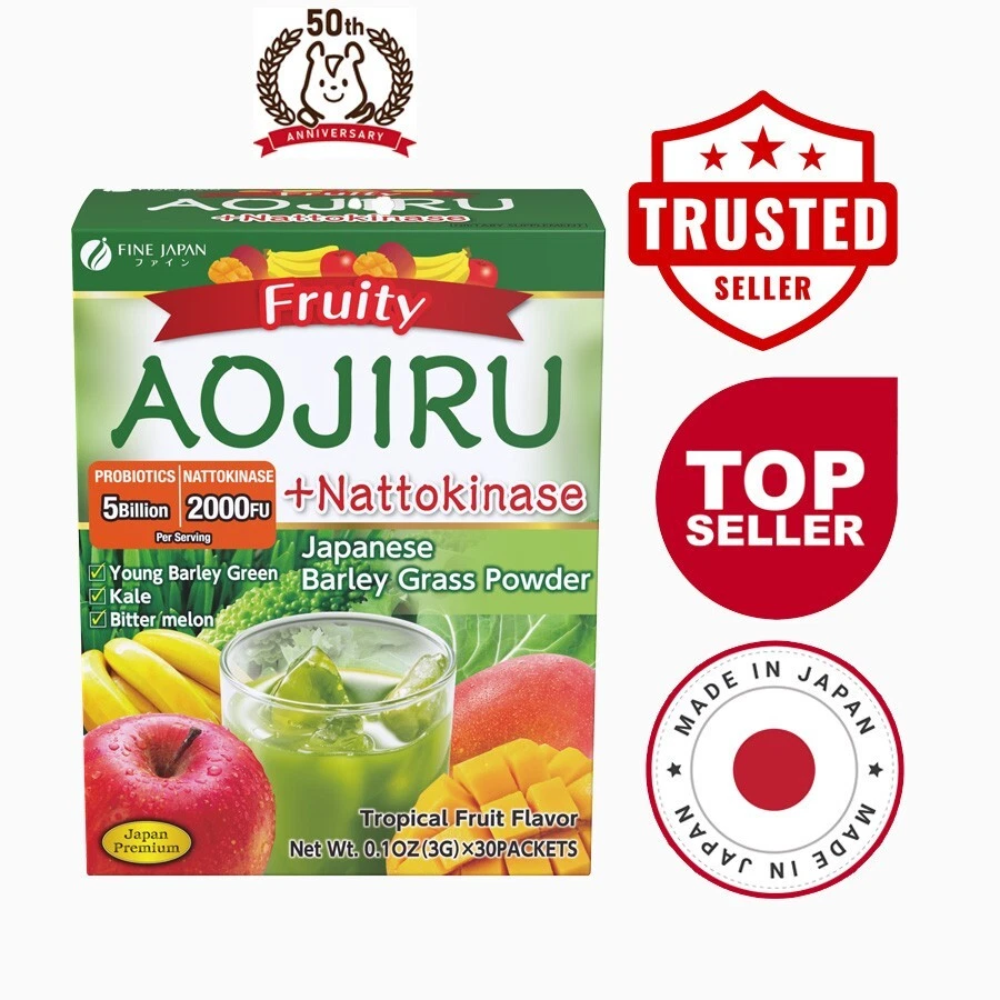 FINE JAPAN Japanese Green plus nattokinase with fruits young barley 30sticks