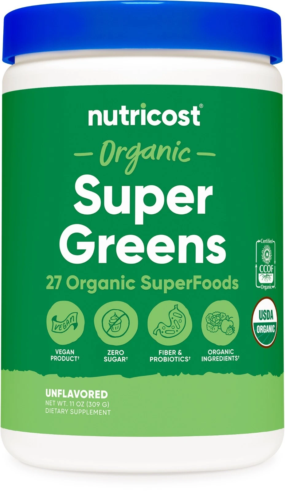 Nutricost Organic Super Greens Powder (30 Servings) Unflavored