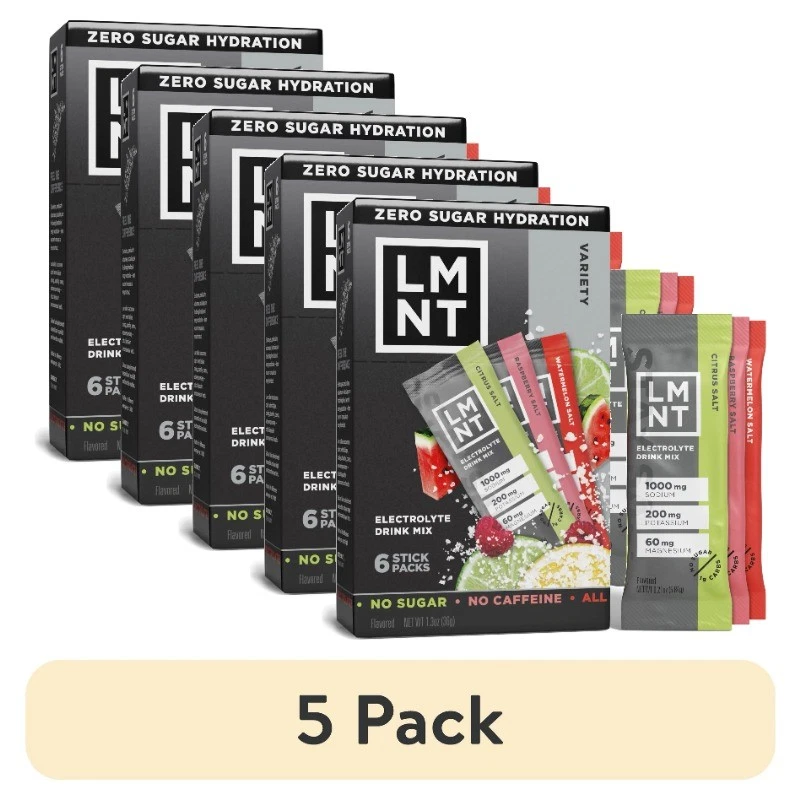 (5 pack) LMNT Zero Sugar Electrolyte Drink Mix - Variety Pack - 6ct