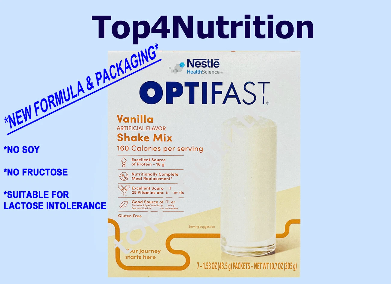 OPTIFAST POWDER SHAKE | 1 CASE | VANILLA | 70 SERVINGS | 10 CARTONS