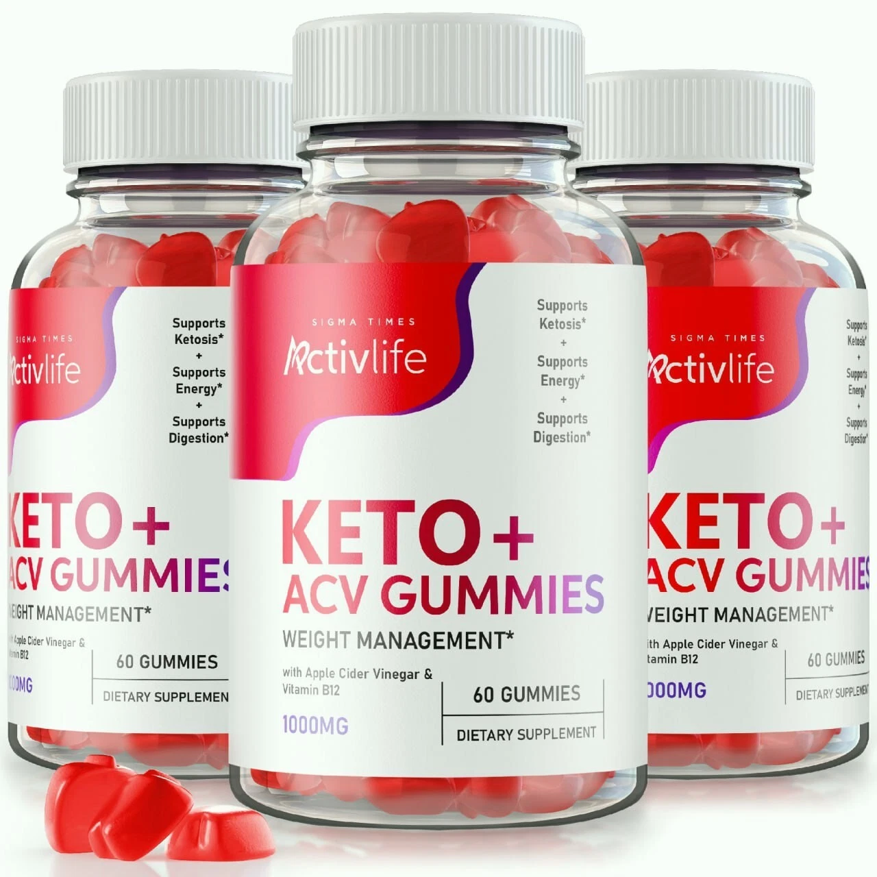 (3 Pack) ActivLife ACV Keto Gummies to Boost Weight Loss & Amplify Energy Levels