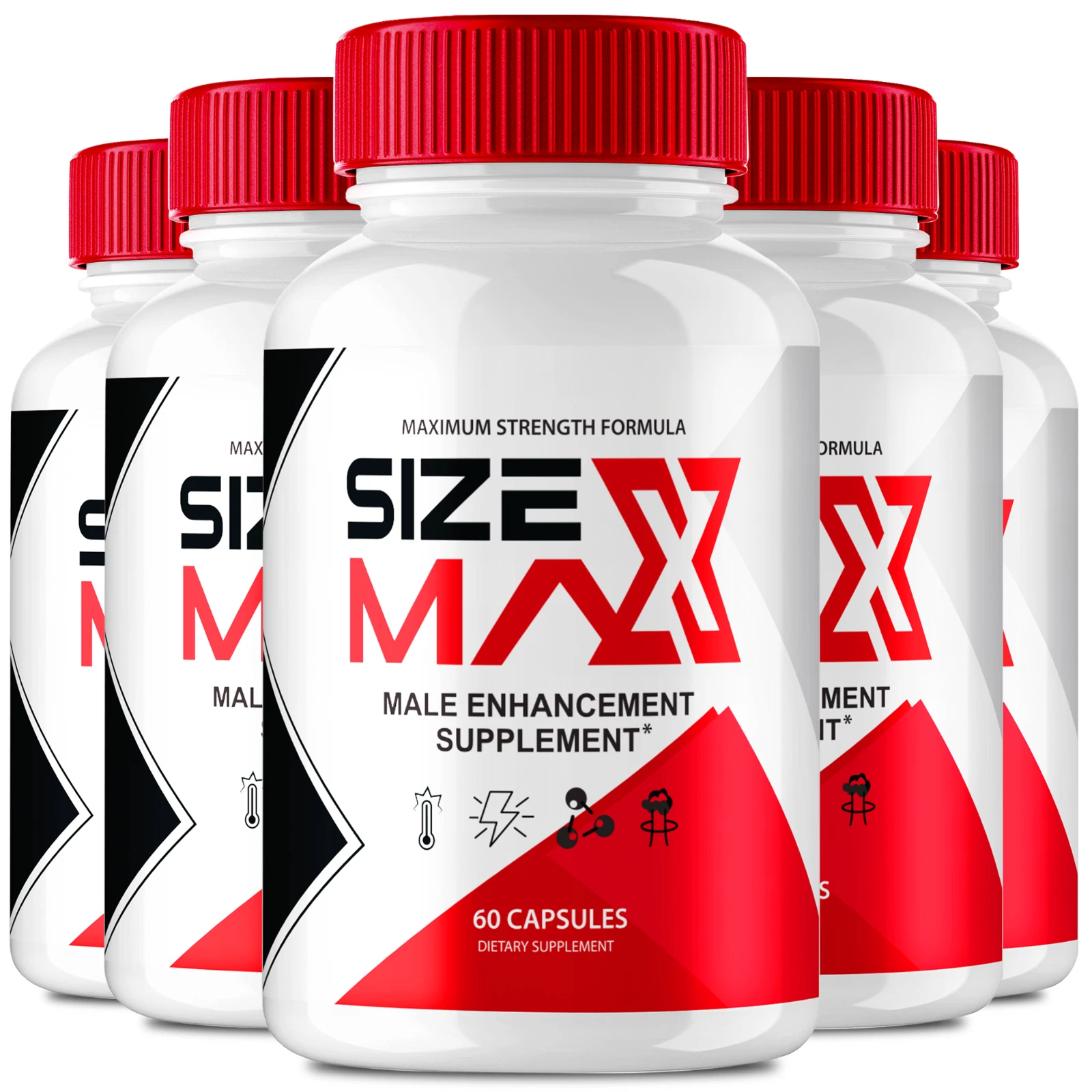 (5 Pack) Size Max Capsules Men Dietary Supplement Maximum Strength (300 Capsules