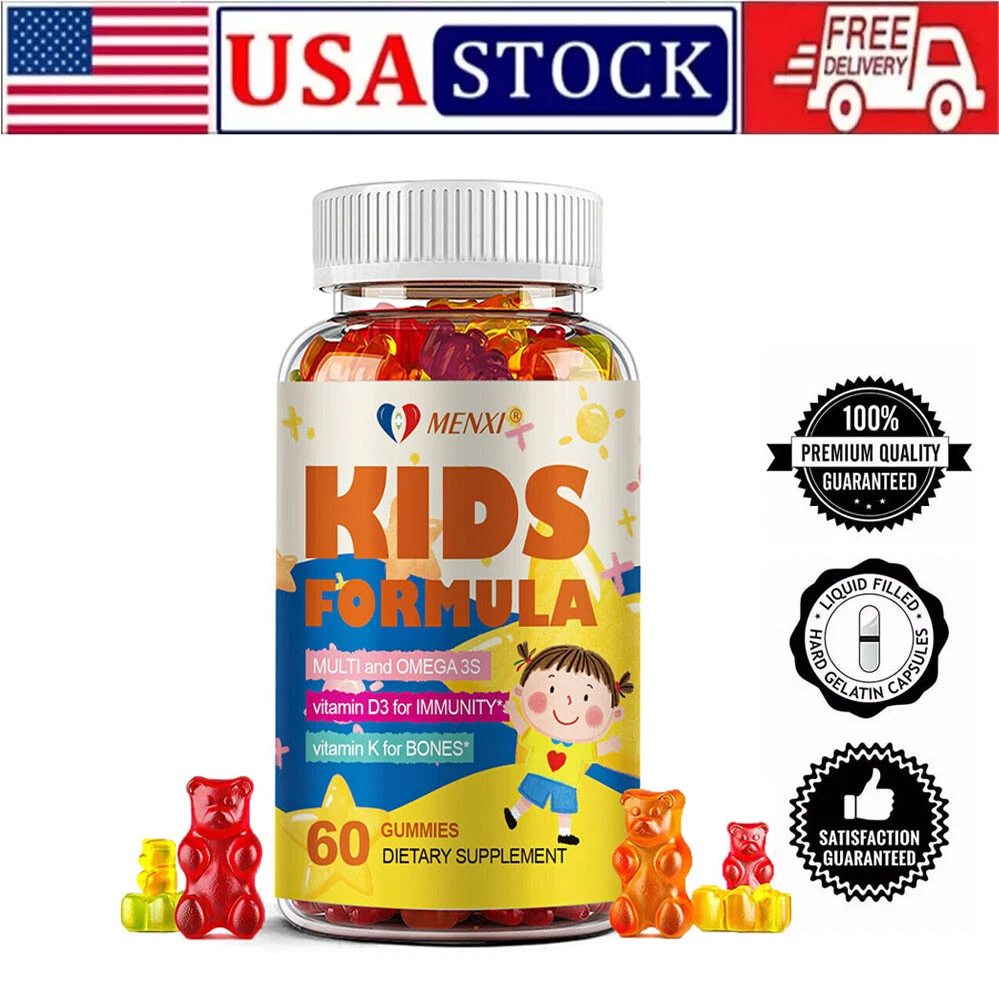 60PCS MENXI Kids Vitamin Gummies - Immune Support & Growth Bone Yummy Blend