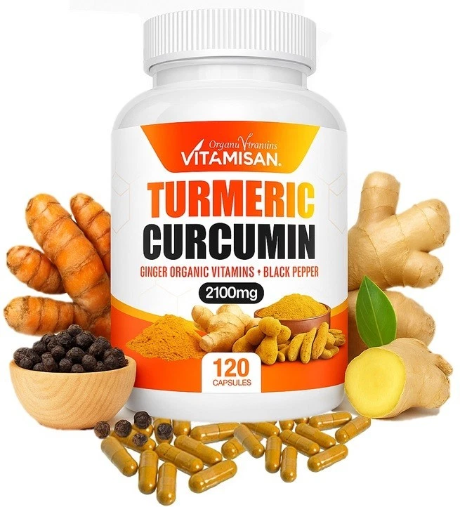 Turmeric Curcumin with Pepper 2100mg High Absorption Triple Strength 120 Capsule