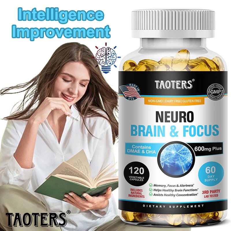 Brain& Focus Capsules Contain DMAE and DHA-600mg Plusjavascript: