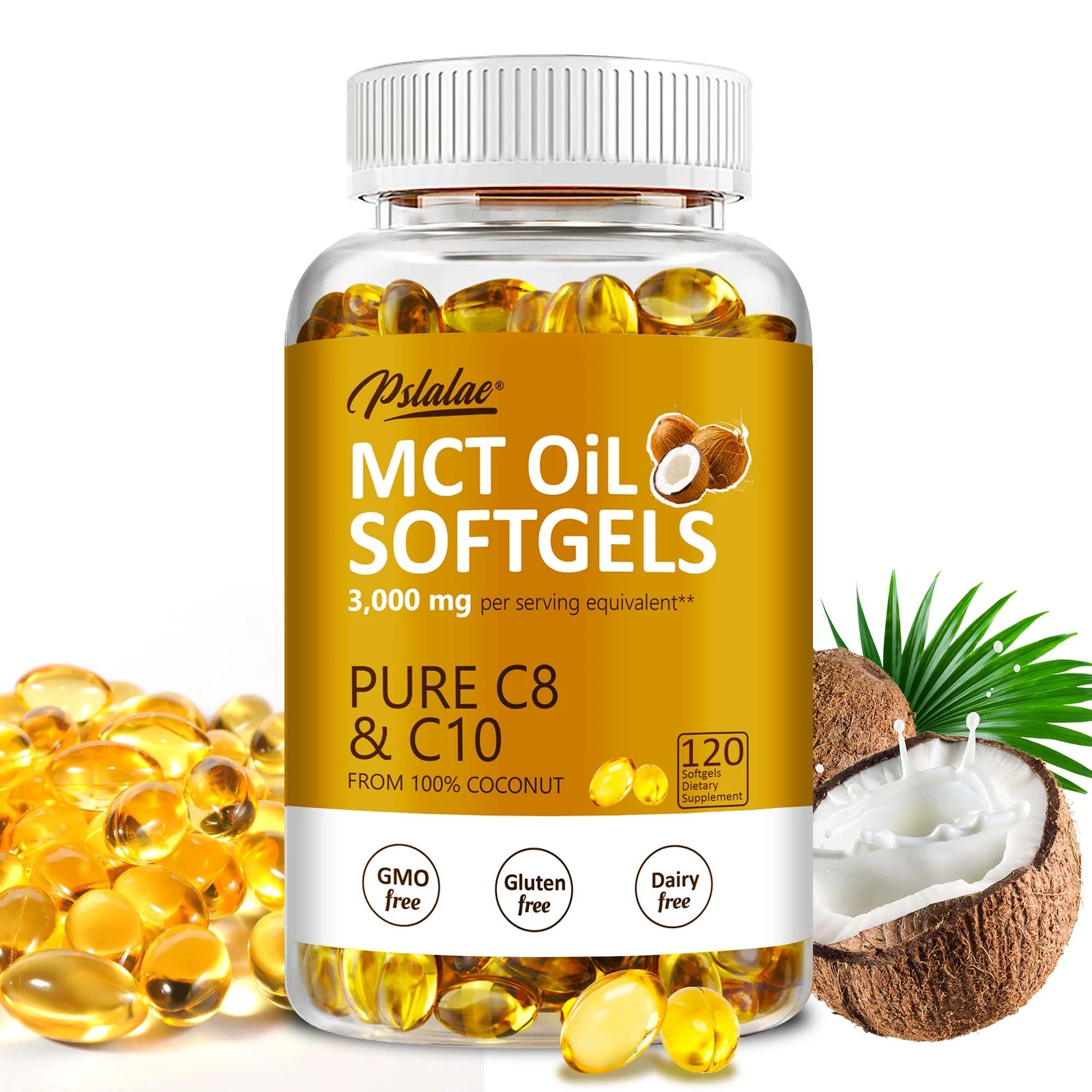 MCT Oil Softgels 3000mg - Weight Loss Support - with 60% Caprylic & 40% Capric