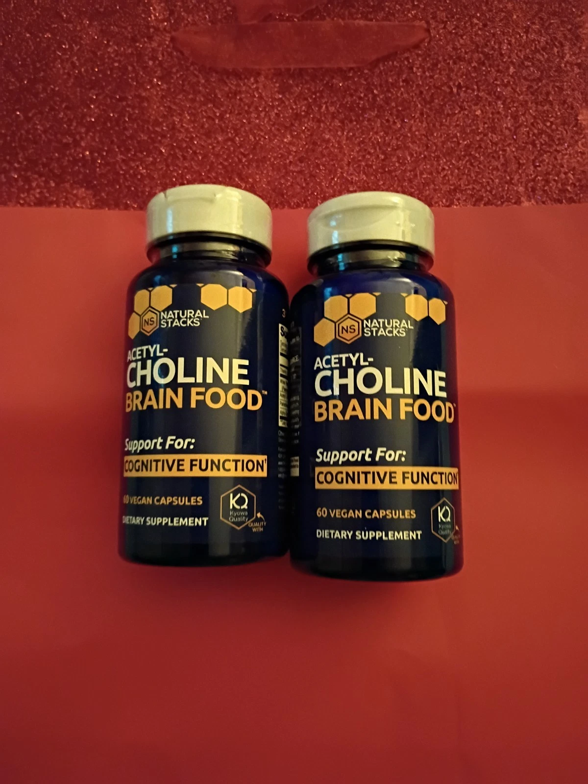 TWO Natural Stacks, Acetyl-Choline Brain Food 60 Vegan caps Exp 2027 New Sealed