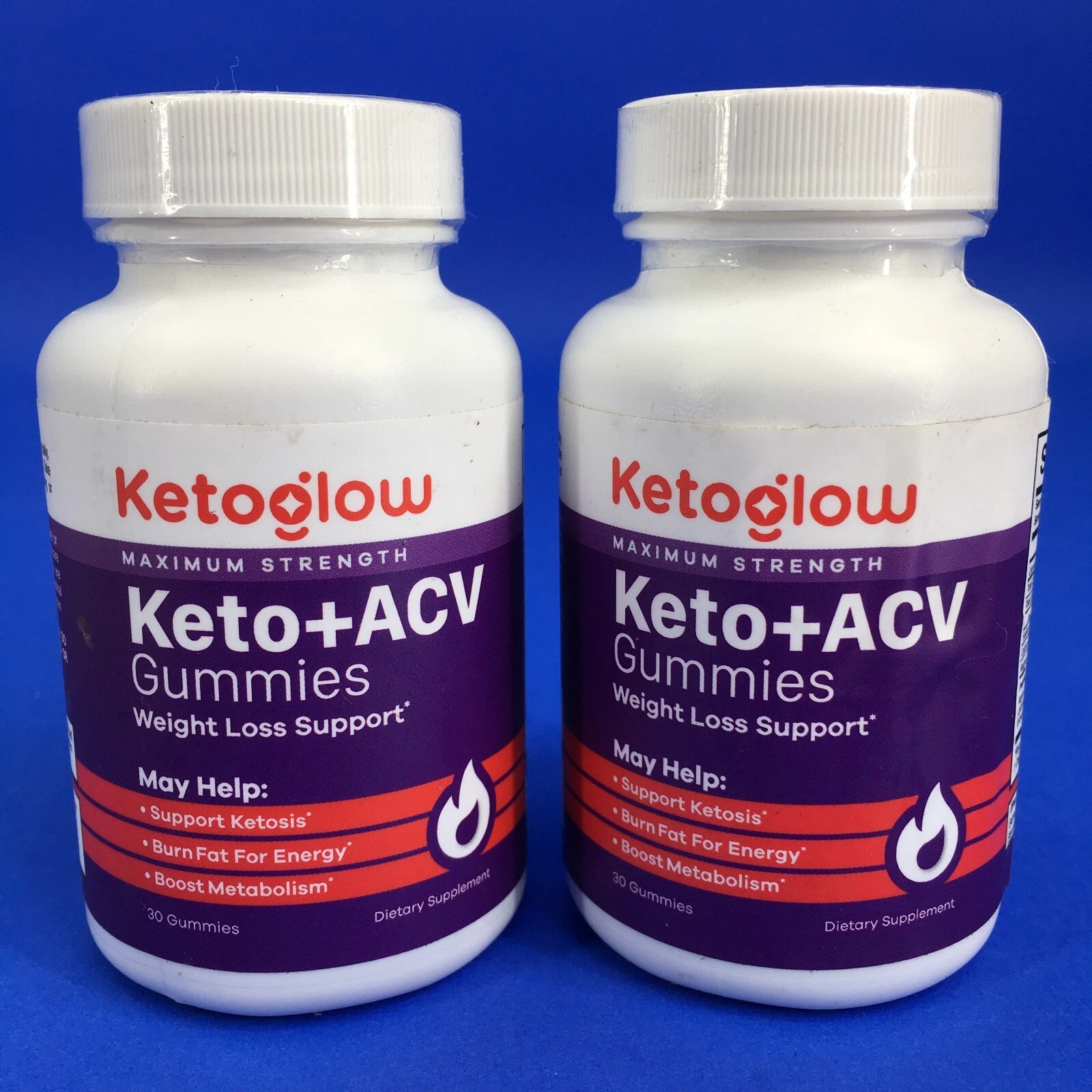 Ketoglow Keto + ACV Weight Loss Support 30 Gummies (Lot of 2)
