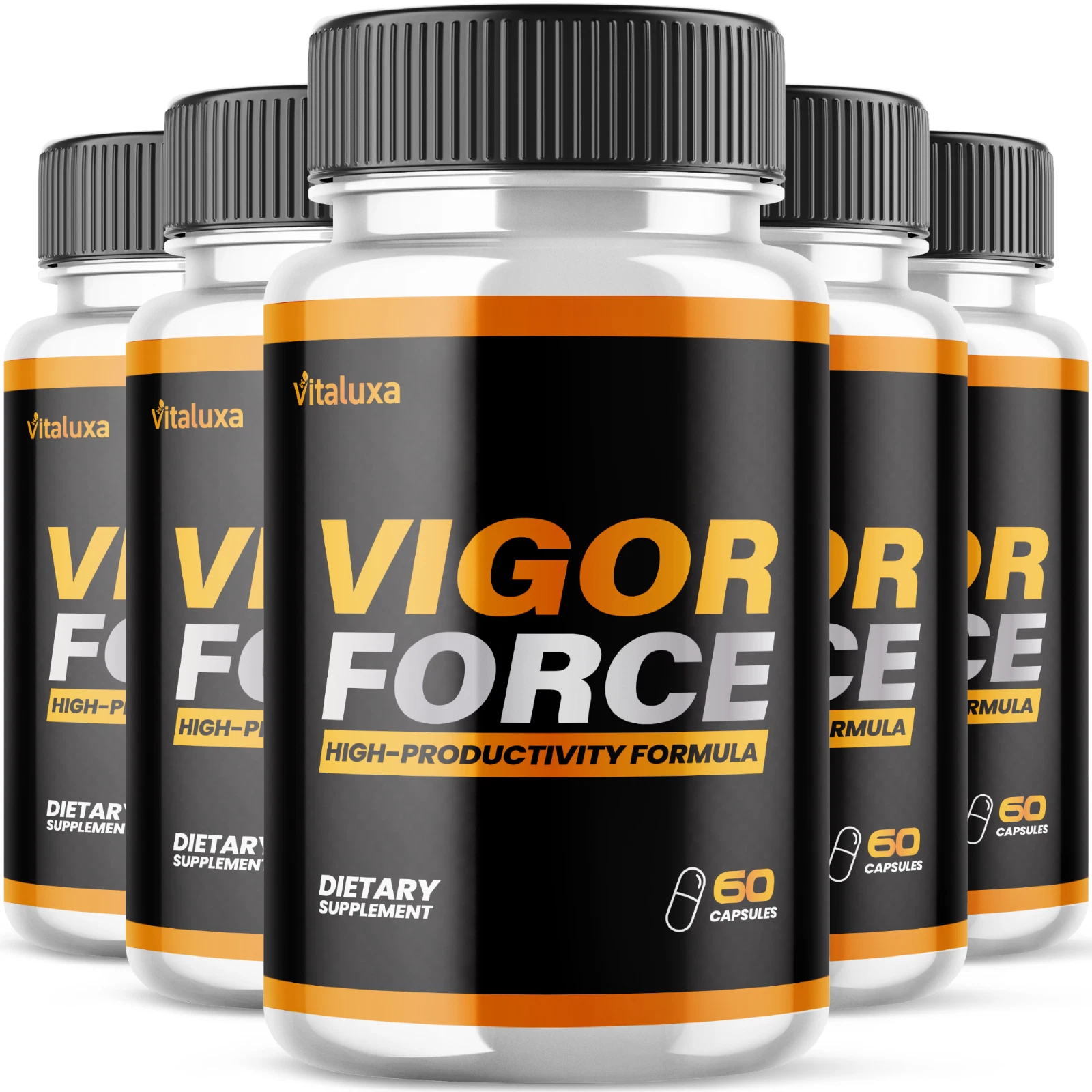 (5 Pack) Vigor Force Male Supplement to Boost Vitality Energy (300 Capsules)