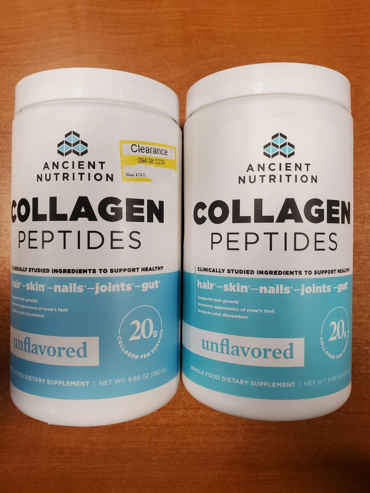 2 Pk: Ancient Nutrition Collagen Peptides Unflavored 9.88oz ea (Exp. 2/27) E6B
