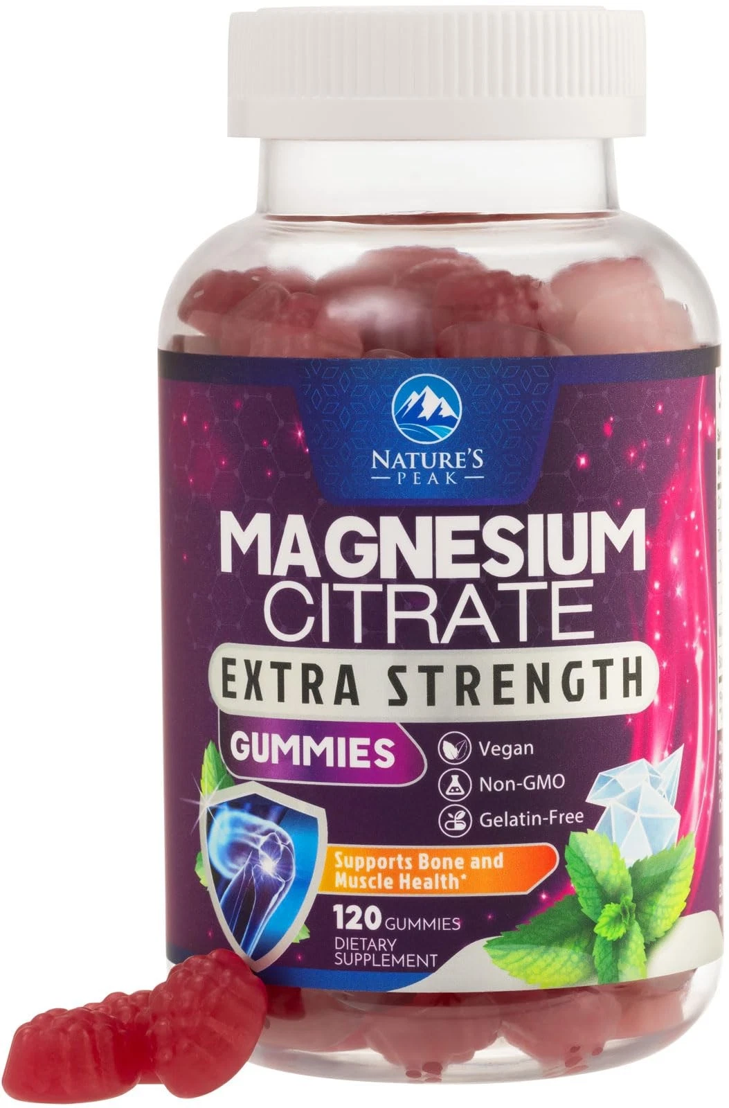 Magnesium Citrate Supplement Gummies - High Absorption Magnesium Gummy for Adult