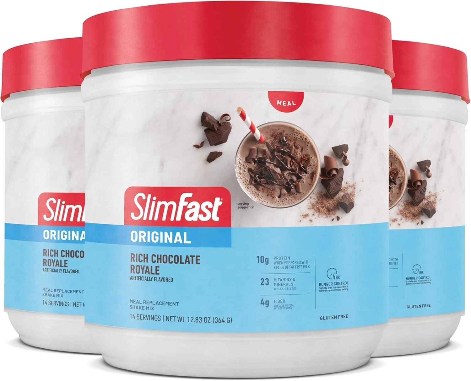 3 Slimfast Meal Replacement Powder, Original Rich Chocolate Royale Shake Mix 10G