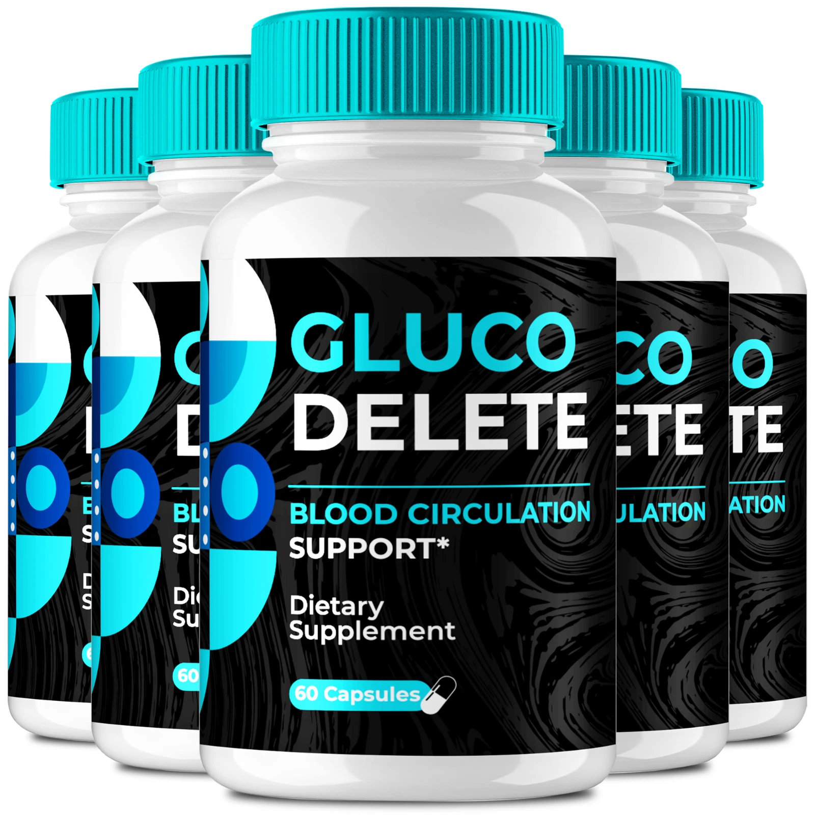 (5 Pack) Gluco Delete Pills, Advanced Formula Support Healthy Blood Circulation