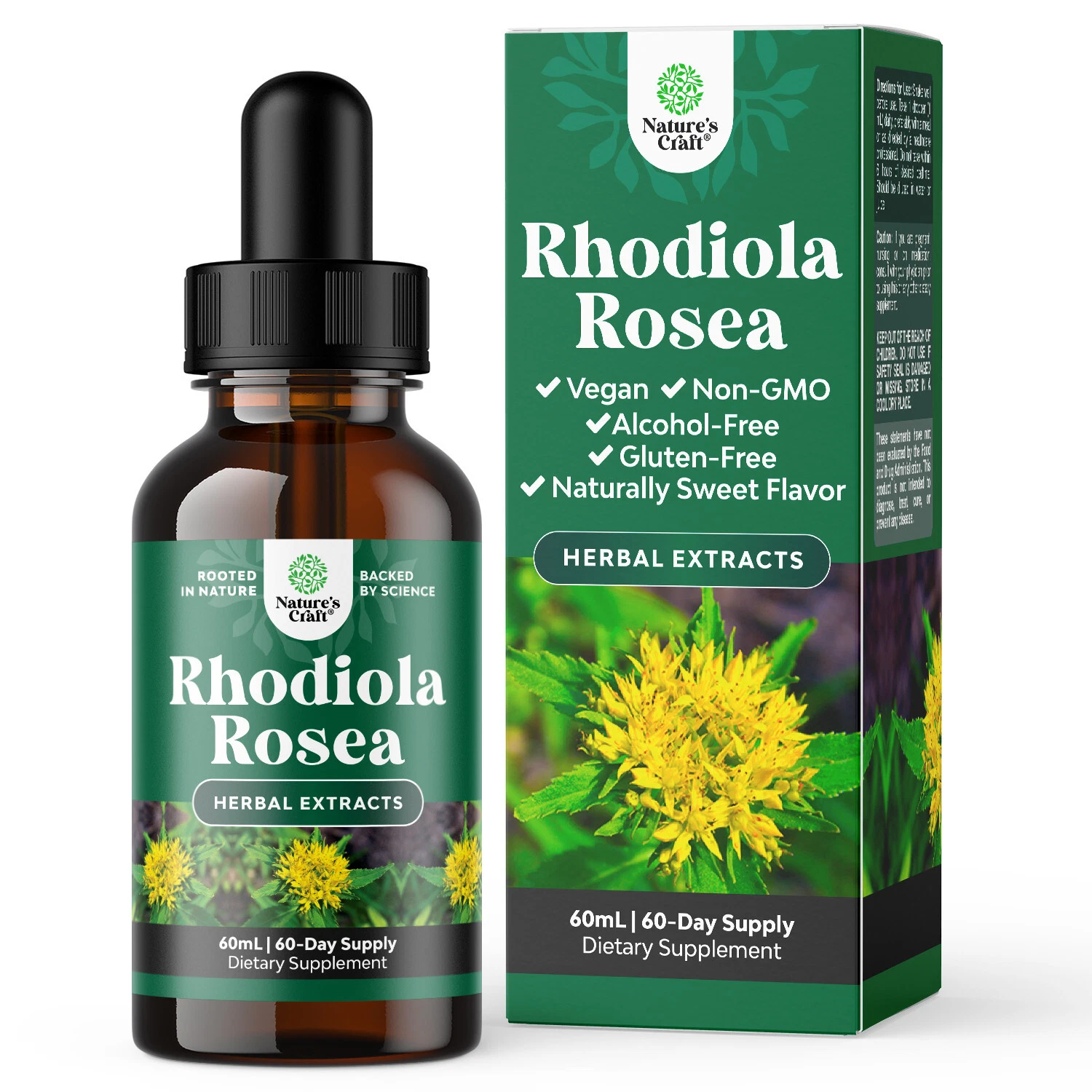 High Potency Rhodiola Rosea Tincture Liquid Rhodiola Supplement for Stress 60mL