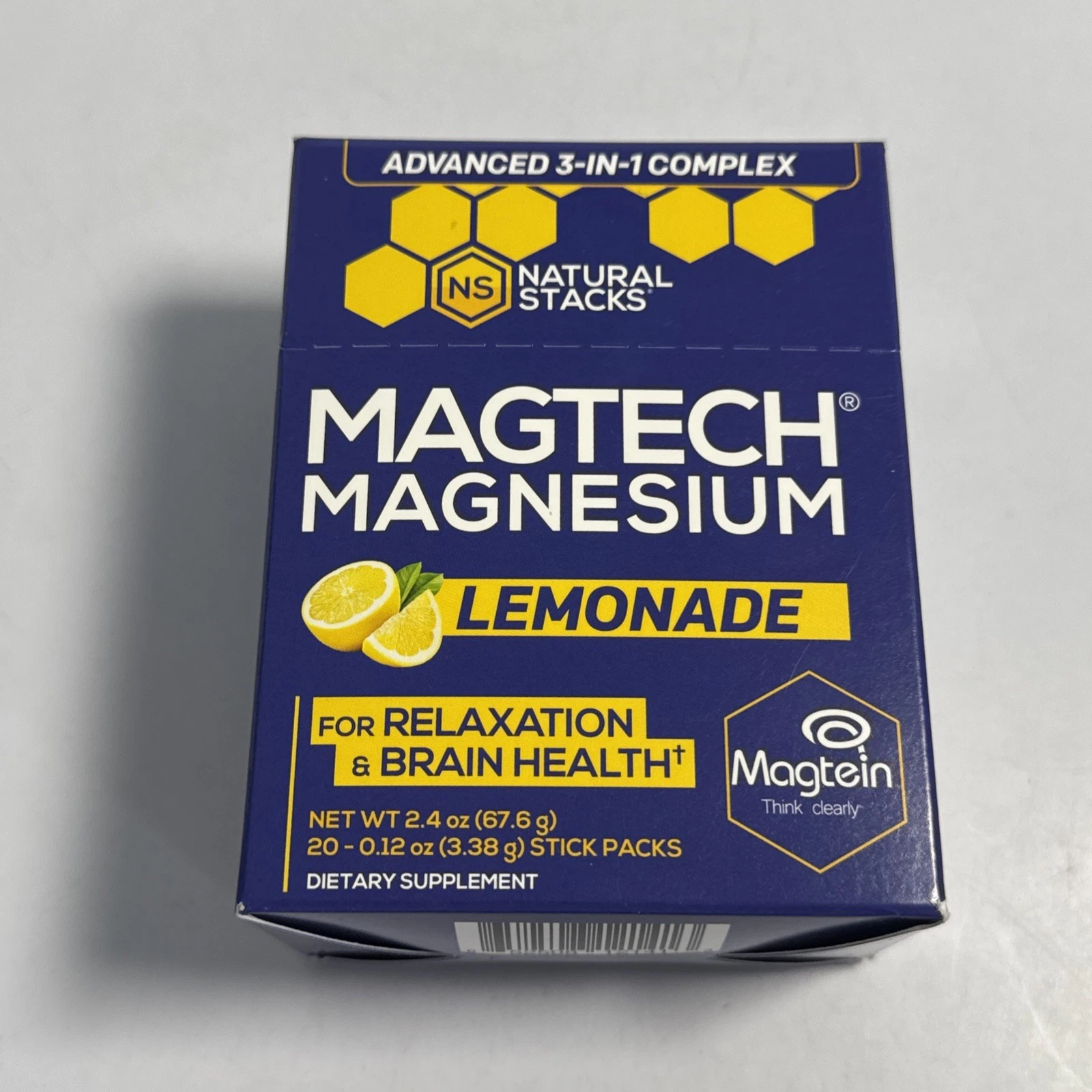 MagTech Magnesium Lemonade 20 Stick Packs 0.12 oz (3.38 g) Each Sealed 12/2027