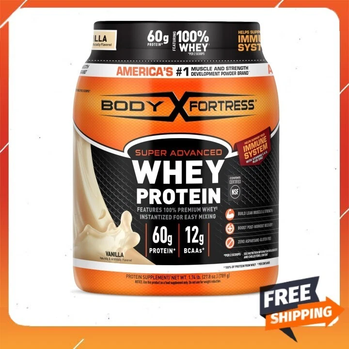 Body Fortress Super Advanced 100% Ultra-filtered Isolate Protein Powder, Vanilla