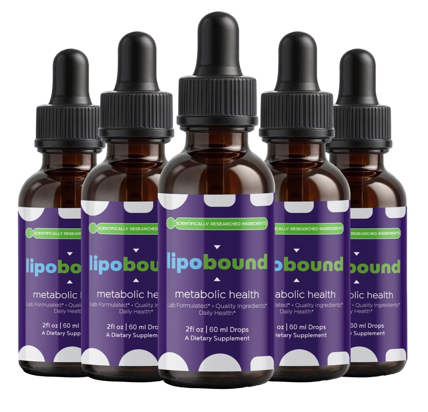 (5 Pack) LipoBound Weight Loss Drops, Lipo Bound Drops for Weight Management