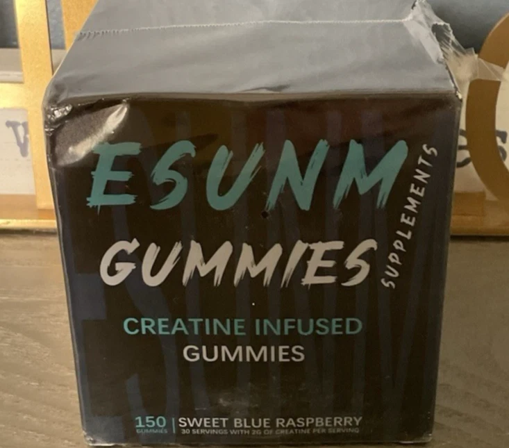 ESUNM Creatine Gummies Muscle Strength Endurance 150 gummys blue raspberry NEW