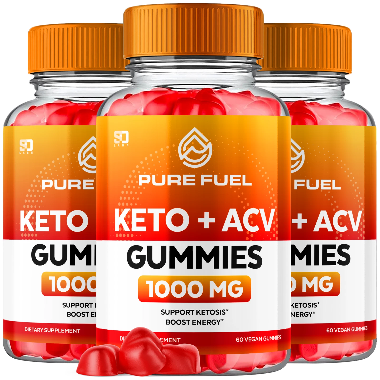 (3 Pack) Pure Fuel Keto ACV, Purefuel Keto Gummies Weight Loss (180 Gummies)