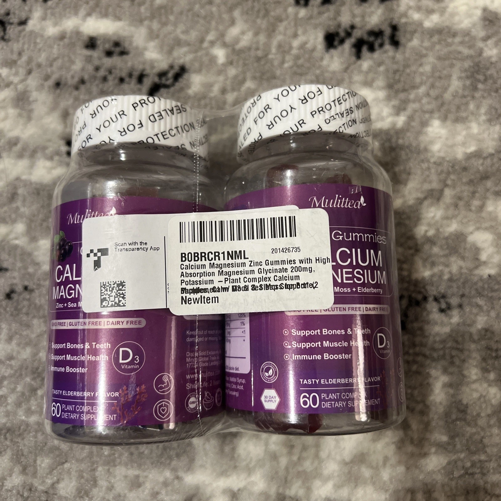 (2 Pack) Calcium Magnesium Zinc D3 Gummy Muscle,Bone,Calm,Mood,Sleep exp 01/26