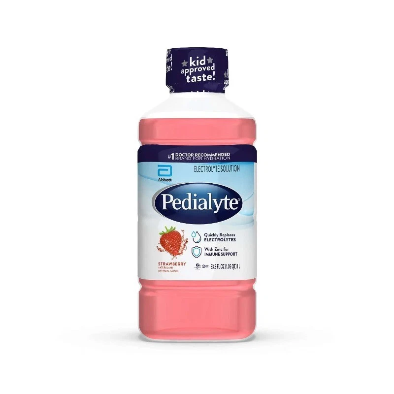 Pedialyte Electrolyte Drink, For Kids & Adults, Strawberry, 1 Liter