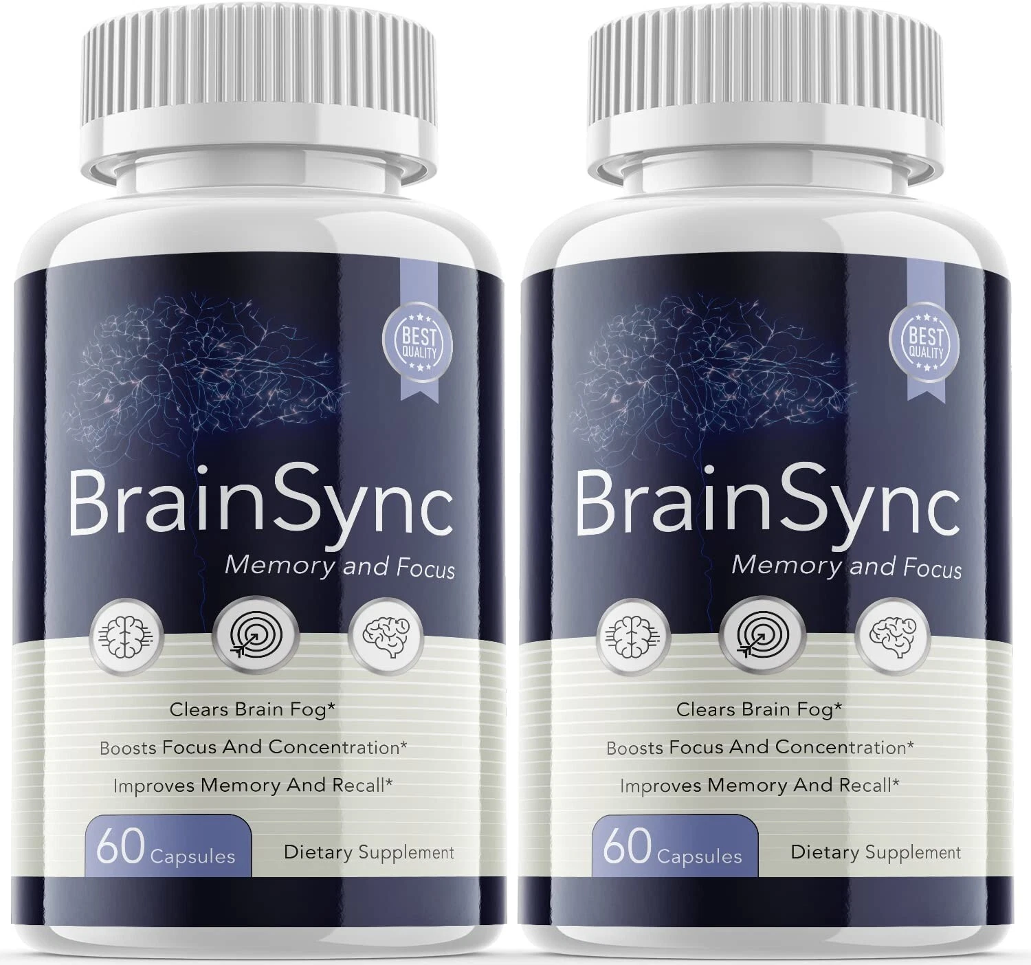 (2 Pack) Brainsync Nootropic Supplement - Brain Productivity Support - 120 Caps