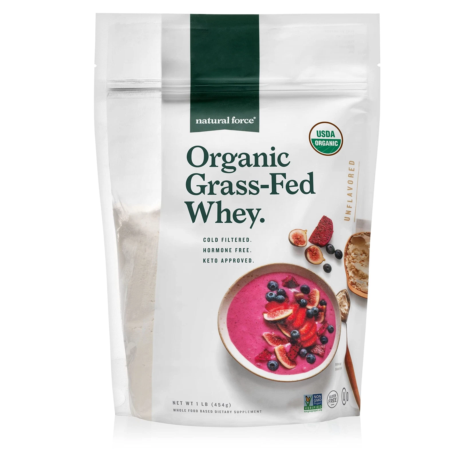 Grass Fed Organic Whey Protein Powder, Non-GMO, 16 oz