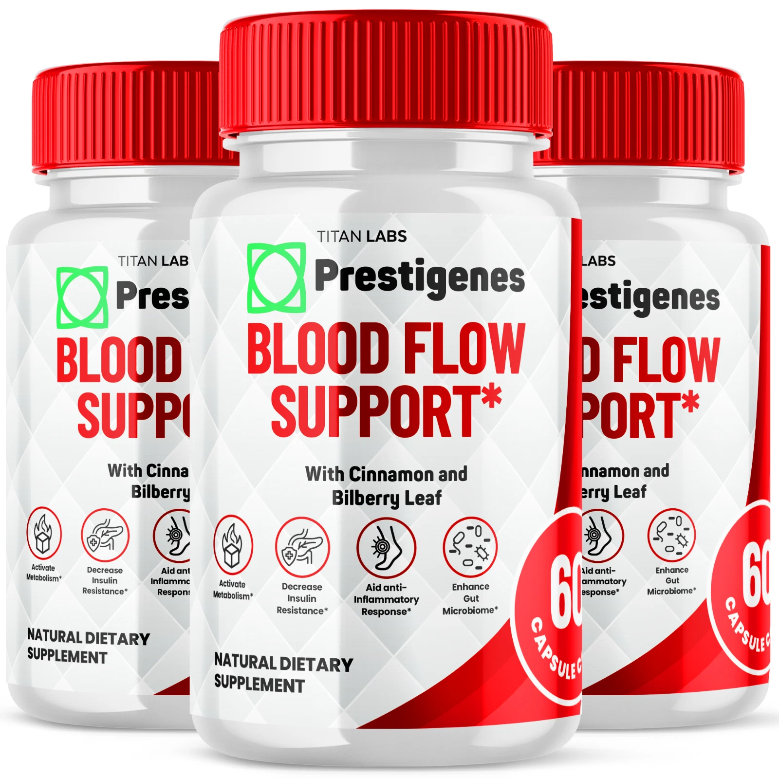 Prestigenes Blood Flow Support - Enhance Circulation and Vitality (3 Pack)
