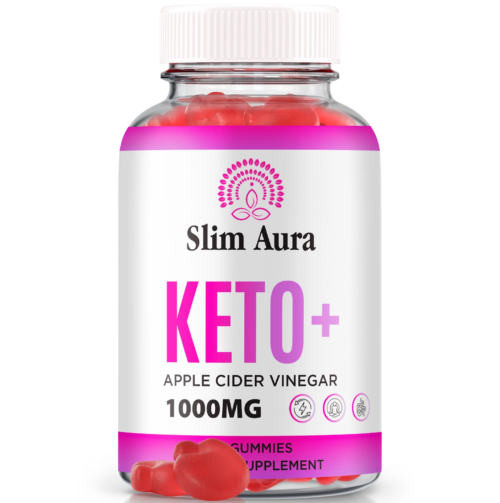 Slim Aura Keto ACV Gummies, Slim Aura Keto Plus ACV for Weight Loss 60ct