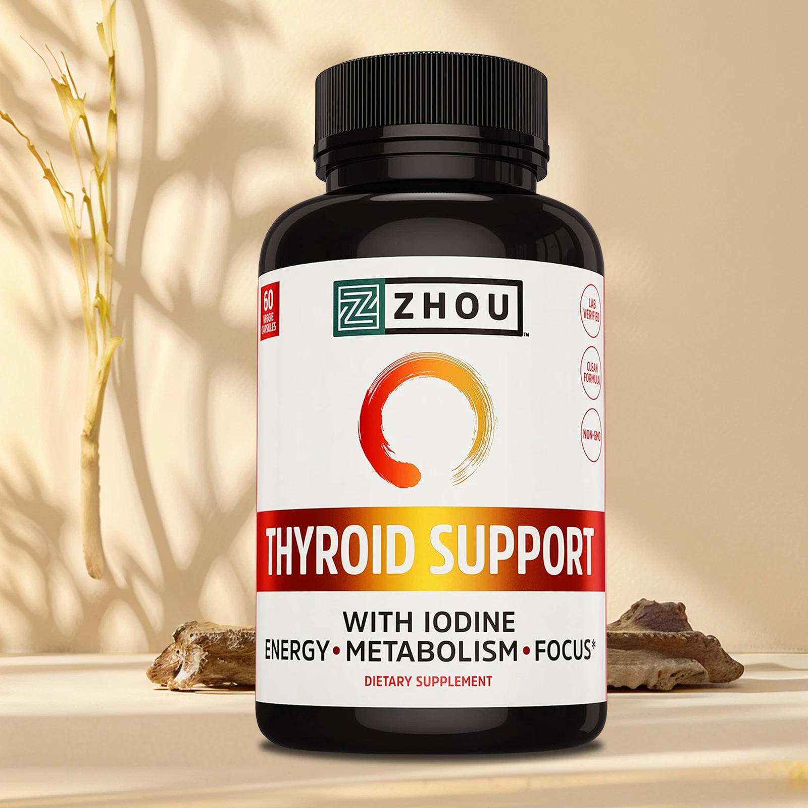 Zhou Thyroid Support - Adrenal Support for Energy Metabolism & Weight Loss