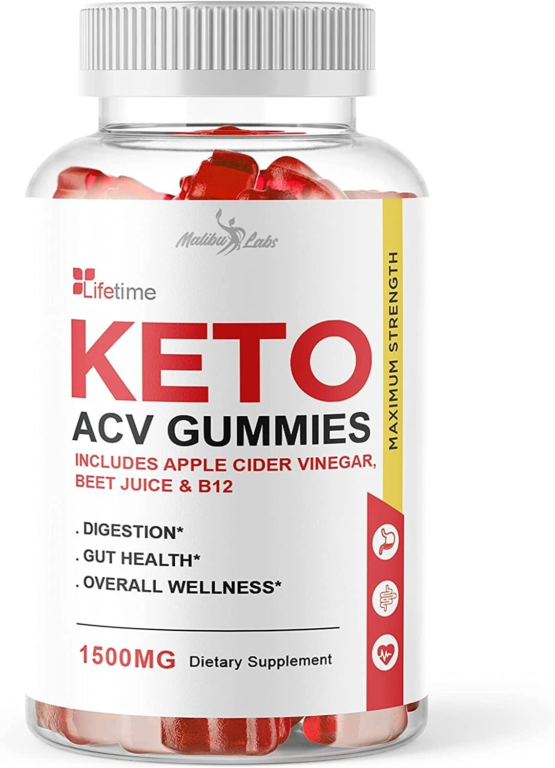 Lifetime Keto ACV Gummies 1500mg Weight Loss Supplement Strong Formula