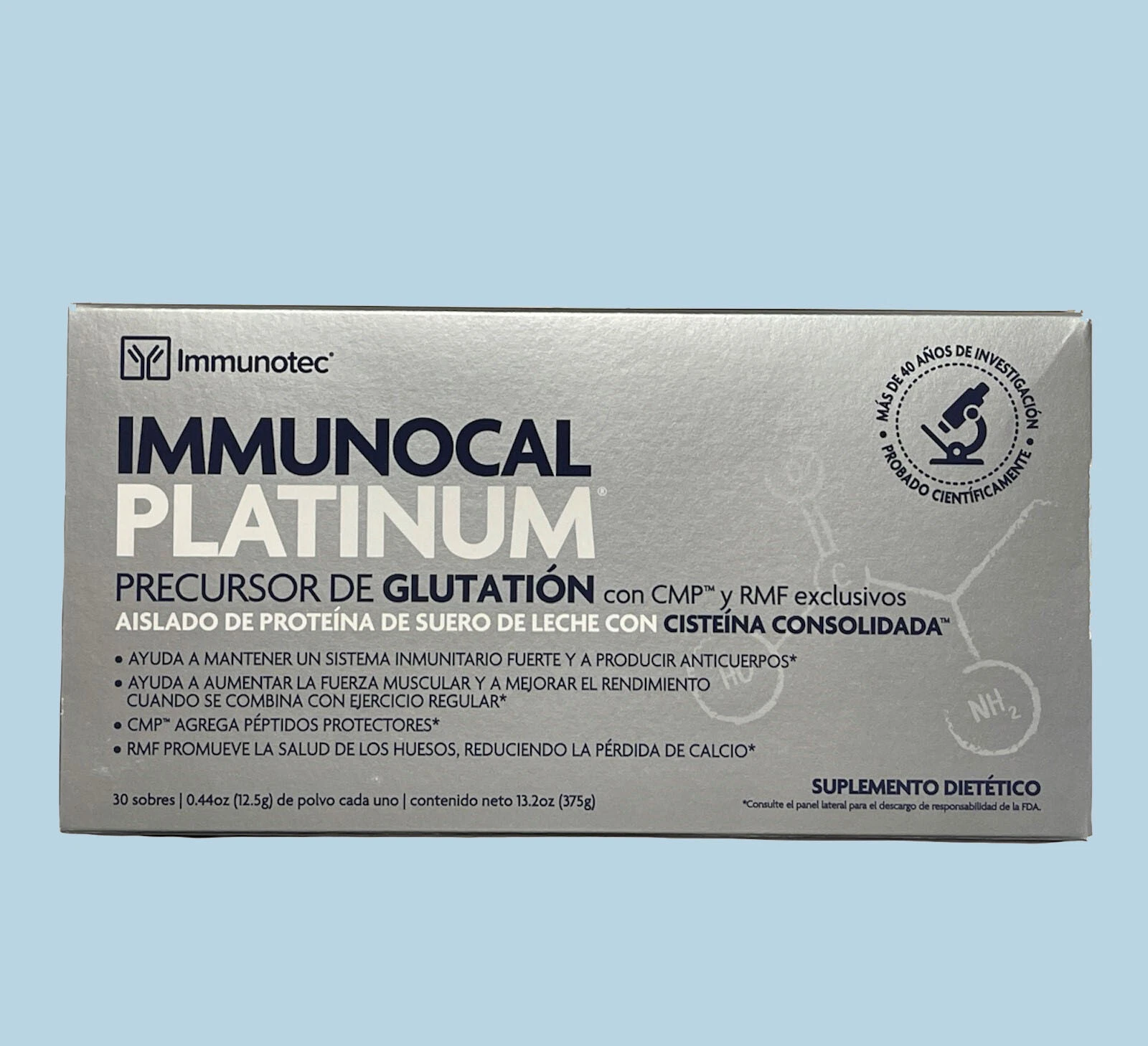 Immunotec Immunocal Platinum Glutathione Precursor 30 pouches Exp 09/2027