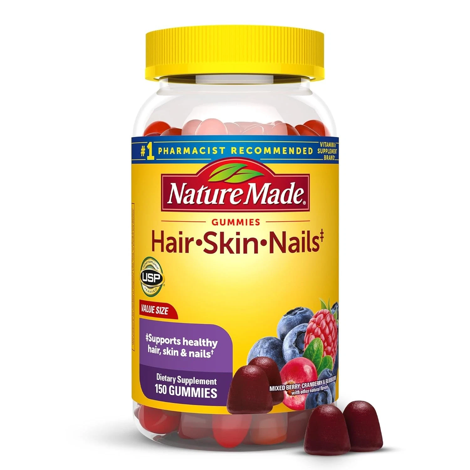 Nature Made Hair Skin and Nails with Biotin 2500 mcg, 150 Count (Pack of 1)