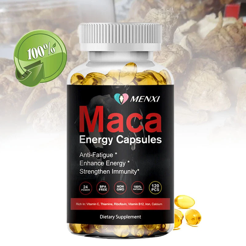 MACA ROOT Capsules 120 Pills Peruvian Maca Extract for Men Organic Vitamins MX