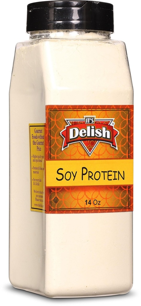 It's Delish Soy Protein Powder, 14 OZ Large Jar | Plant-Based Bulk Protein...