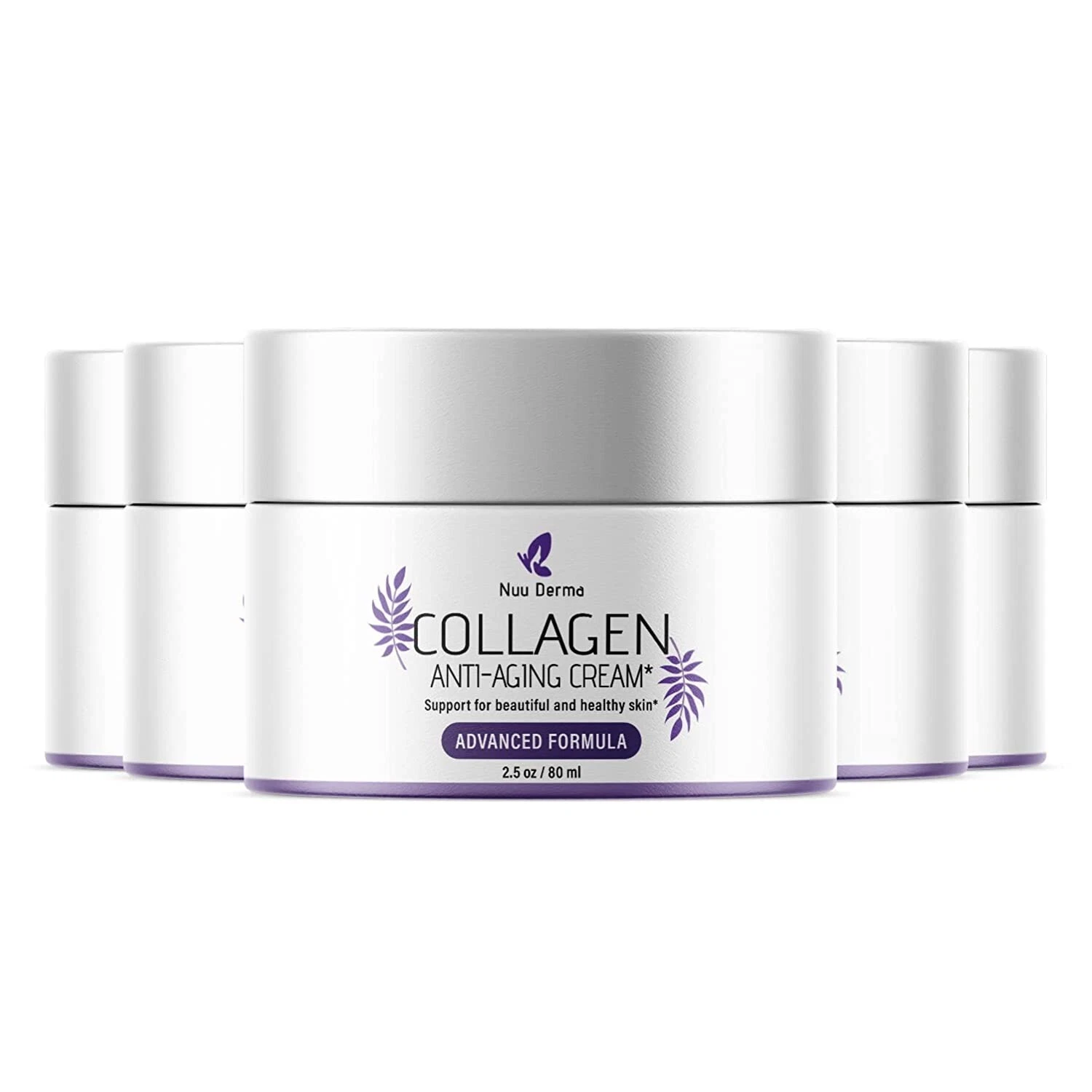 (5 Pack) Nuu Derma Collagen Anti-Aging Cream - Anti-Wrinkle Moisturizing Cream