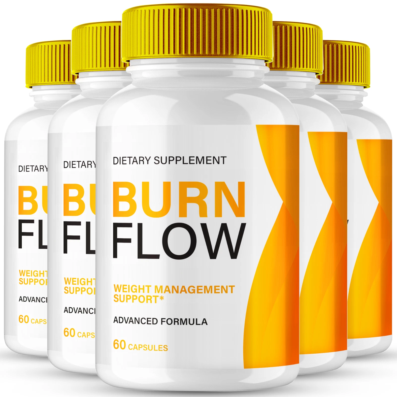 (5 Pack) BurnFlow Capsules for Weight loss, Burn Flow Fat Burner Formula Pills